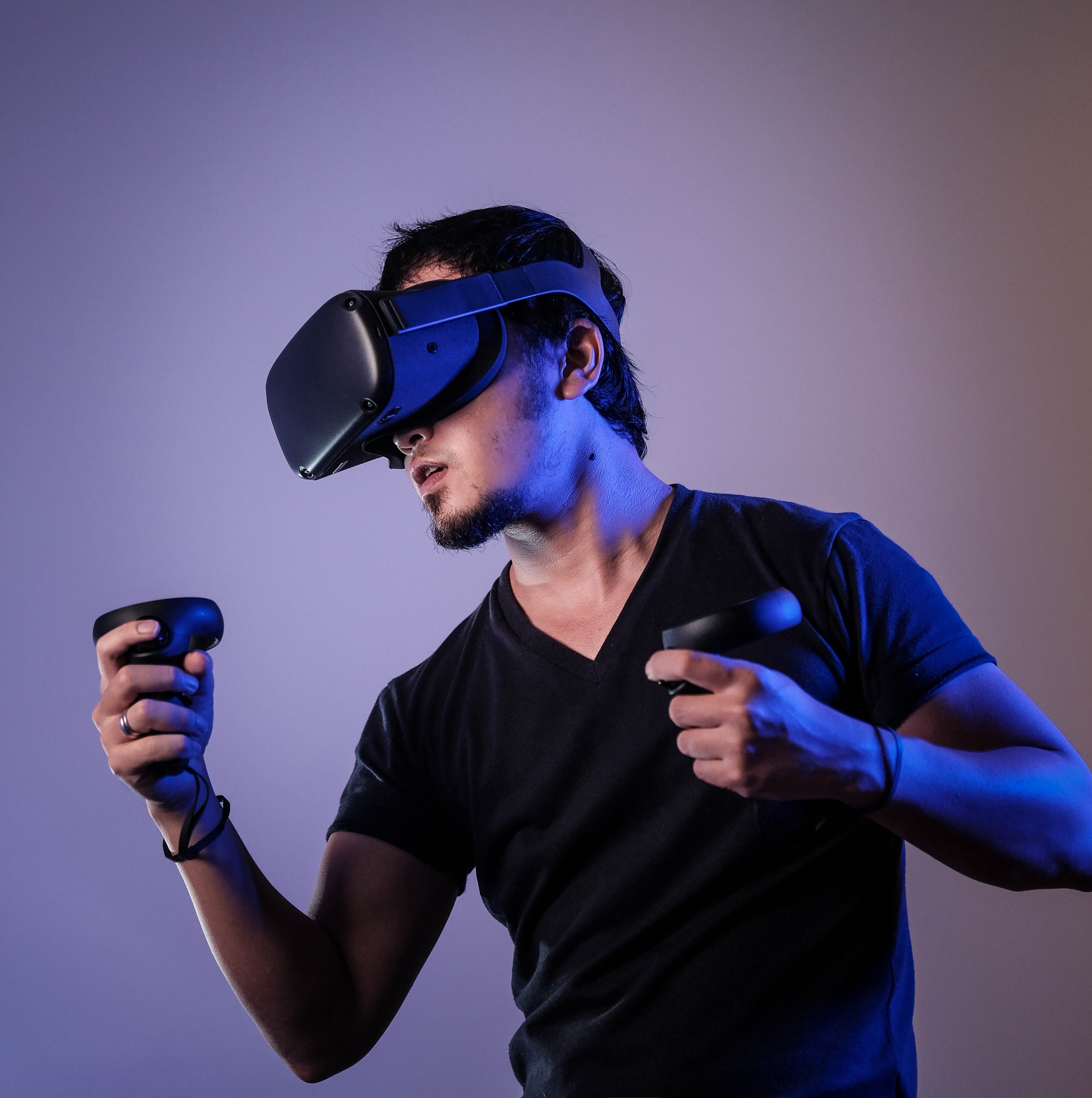 Man playing VR